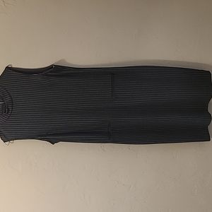 Sharagano gray and white pin stripes dress